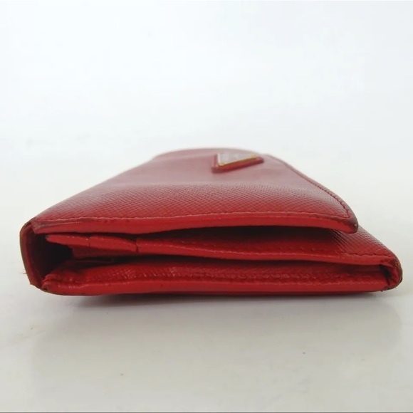 AUTH Prada Saffiano Long Wallet Red - Picture 3 of 8